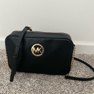 Michael Kors black camera style bag